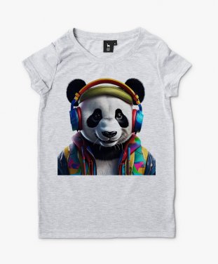 Жіноча футболка Панда в навушниках