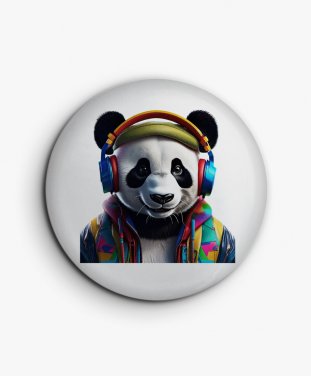 Значок Панда в навушниках
