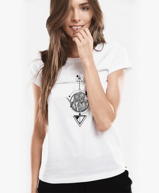 Жіноча футболка геометрія з квітами
