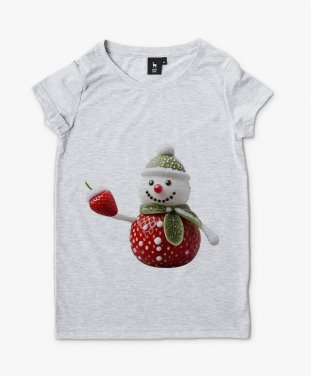 Жіноча футболка Полуничний Сніговик
