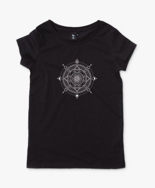 Жіноча футболка Мандала, сакральна геометрія, квітка життя