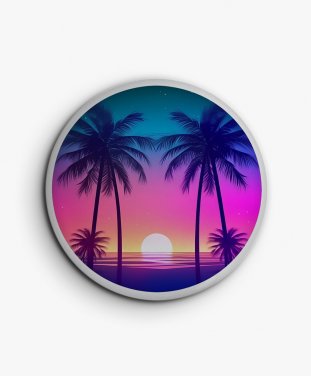 Значок Пальмовий пляж - Неоновий світанок