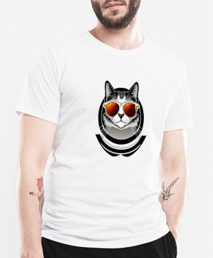 Чоловіча футболка Крутий кіт в окулярах