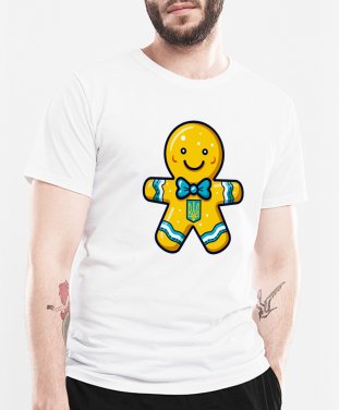 Чоловіча футболка Імбирний пряник з Тризубом Gingerbread Man  Ukrainian