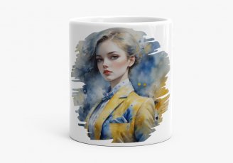 Чашка Портрет дівчини в синьо-жовтому