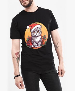 Чоловіча футболка Різдвяний Кіт
