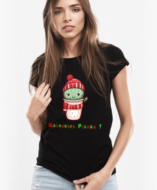 Жіноча футболка Різдвяний Кактус