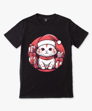 Чоловіча футболка Новорічний Кіт
