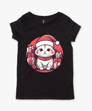 Жіноча футболка Новорічний Кіт