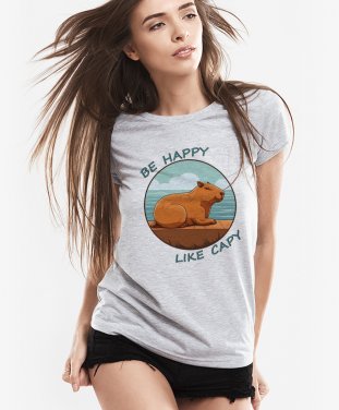 Жіноча футболка Щасливий як капібара