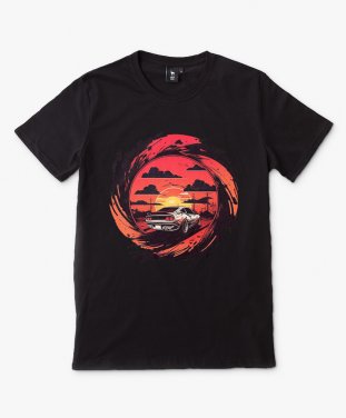 Чоловіча футболка Феррарі на заході сонця