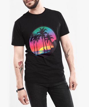 Чоловіча футболка Пальмовий пляж - У тіні