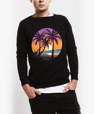 Чоловічий світшот Пальмовий пляж - Ніжний світанок