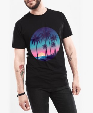 Чоловіча футболка Пальмовий пляж - Зоряна ніч