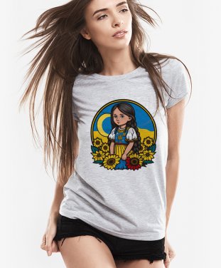Жіноча футболка Мила Українська дівчинка