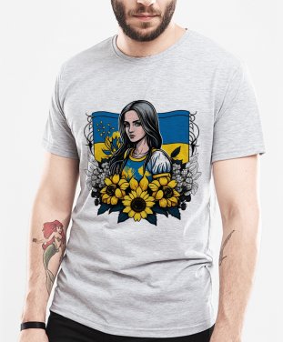 Чоловіча футболка Українка із соняшниками