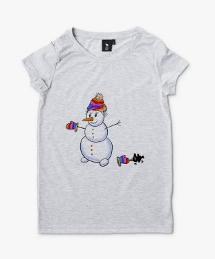 Жіноча футболка Сніговичок