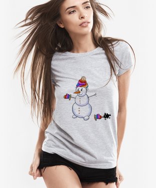 Жіноча футболка Сніговичок