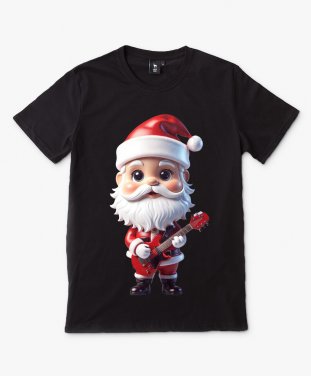 Чоловіча футболка Милий Санта Клаус з гітарою