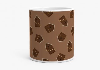 Чашка Різдвяні Будиночки (шоколад, дрібні)