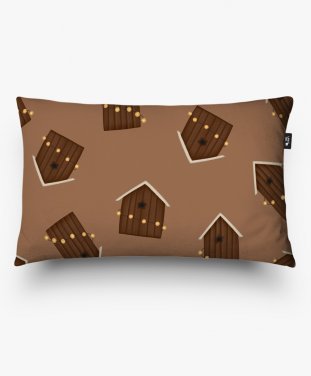 Подушка прямокутна Будиночки (шоколад)