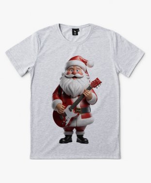 Чоловіча футболка Веселий Санта з електрогітарою
