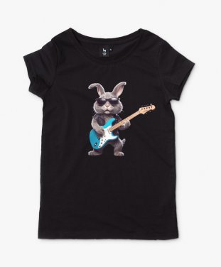 Жіноча футболка Кролик - рок-музикант
