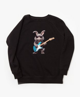 Жіночий світшот Кролик - рок-музикант