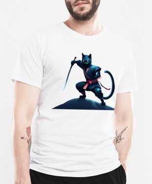 Чоловіча футболка Кіт-ніндзя.