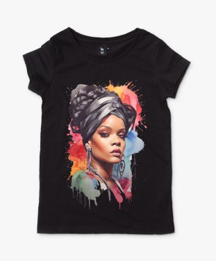 Жіноча футболка Портрет співачка Rihanna