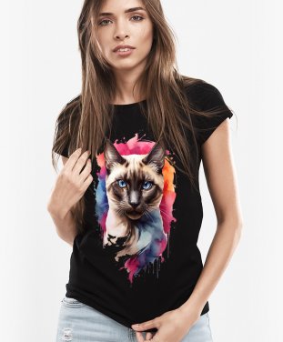 Жіноча футболка Сіамський кіт