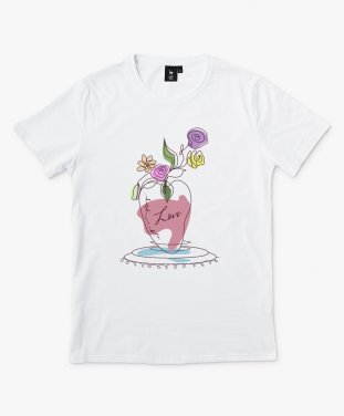 Чоловіча футболка a heart-shaped Vase with flowers 