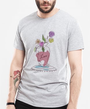 Чоловіча футболка a heart-shaped Vase with flowers 