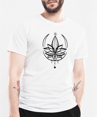 Чоловіча футболка Квітка лотос з місяцем