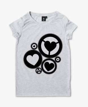 Жіноча футболка Шестерні із сердечками