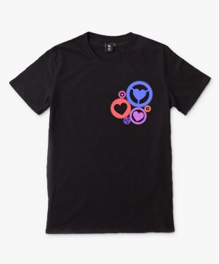 Чоловіча футболка Шестерні із сердечками кольорові