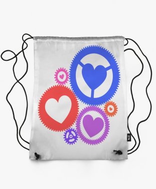 Рюкзак Шестерні із сердечками кольорові