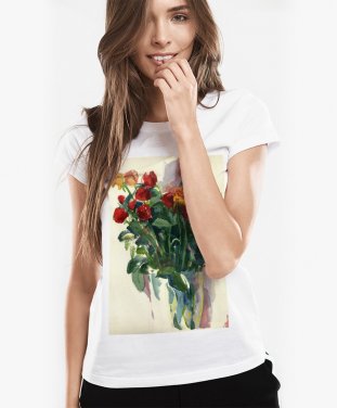 Жіноча футболка Троянди у скляній вазі