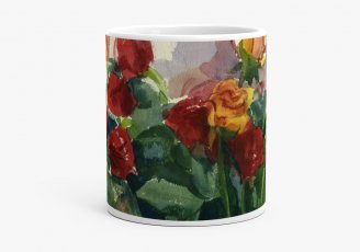 Чашка Троянди у скляній вазі
