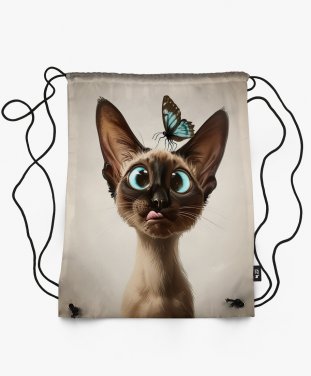 Рюкзак Орієнтальна Сіамська Кішка з Метеликом