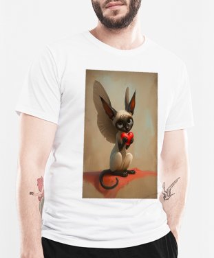 Чоловіча футболка Сфінкс Кіт Ангел з Серцем