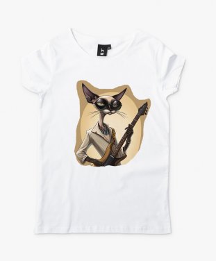 Жіноча футболка Кіт Рокі з гітарою