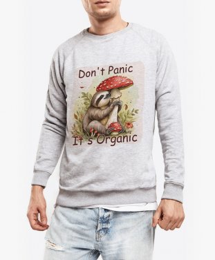 Чоловічий світшот Don't Panic it's Organic. Лінивець з грибами Мухомор
