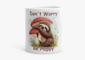Чашка Лінивець з Мухомором Don't Worry, Be Happy
