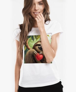 Жіноча футболка Лінивець і Серце