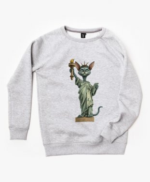 Чоловічий світшот Кішка Орієнтальна  Statue Of Liberty