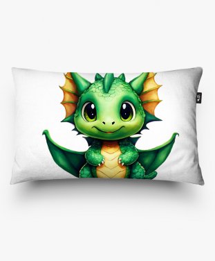 Подушка прямокутна Зелений  аніме дракоша