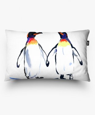 Подушка прямокутна Закохані пінгвіни