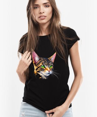 Жіноча футболка Мордочка красивого смугастого кота