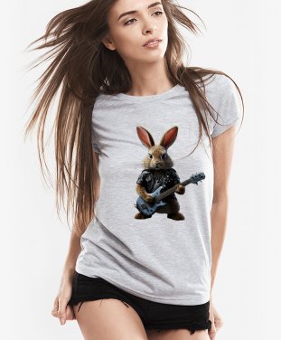 Жіноча футболка Кролик грає метал